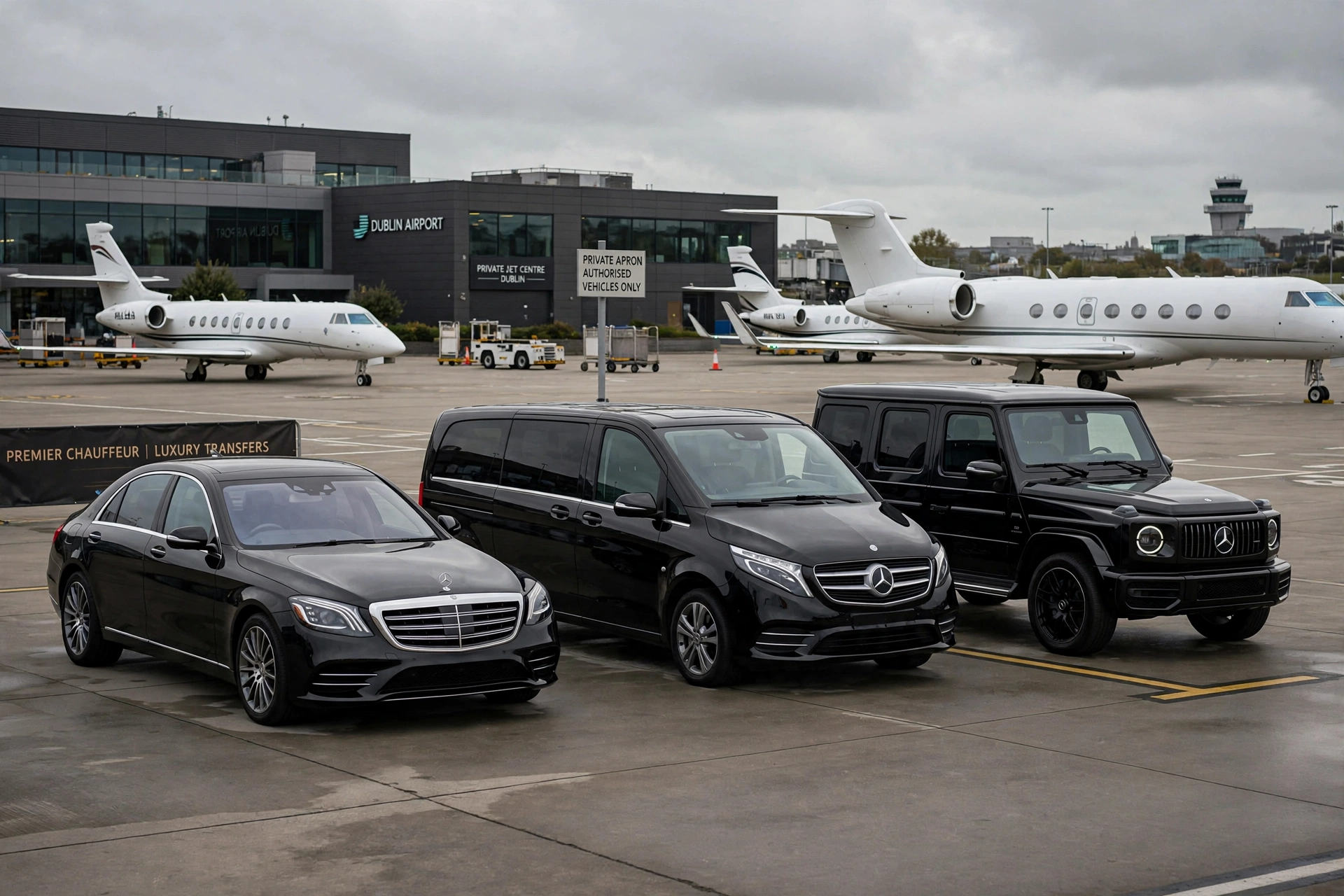 Dublin Airport Chauffeur Service - Luxury Fleet at Dublin Airport Private Jet Centre